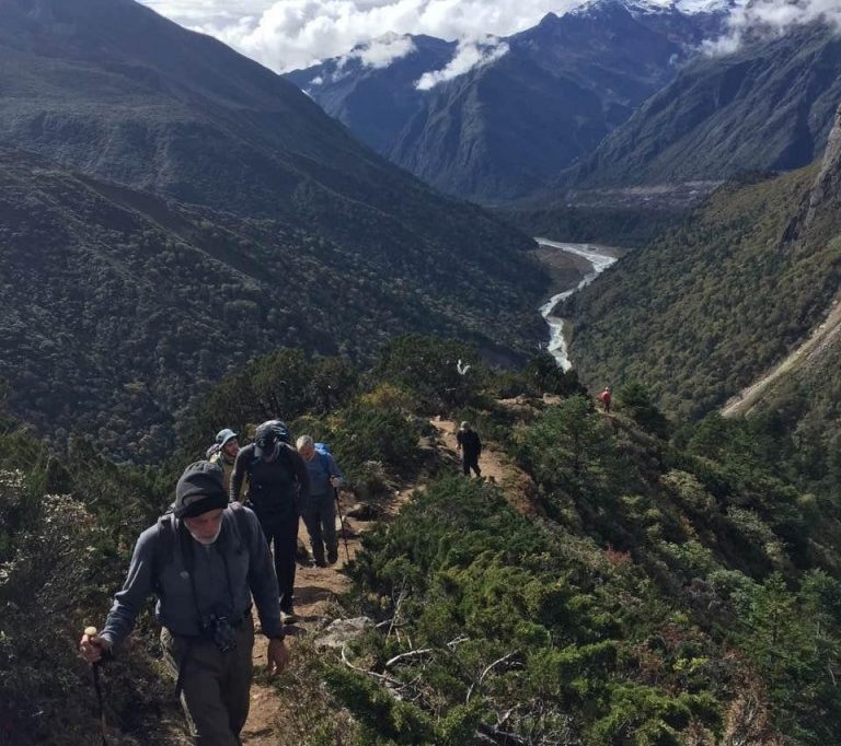 Trekking group at Kangda in Tibet with eco tourism company Tibet Roof of the World